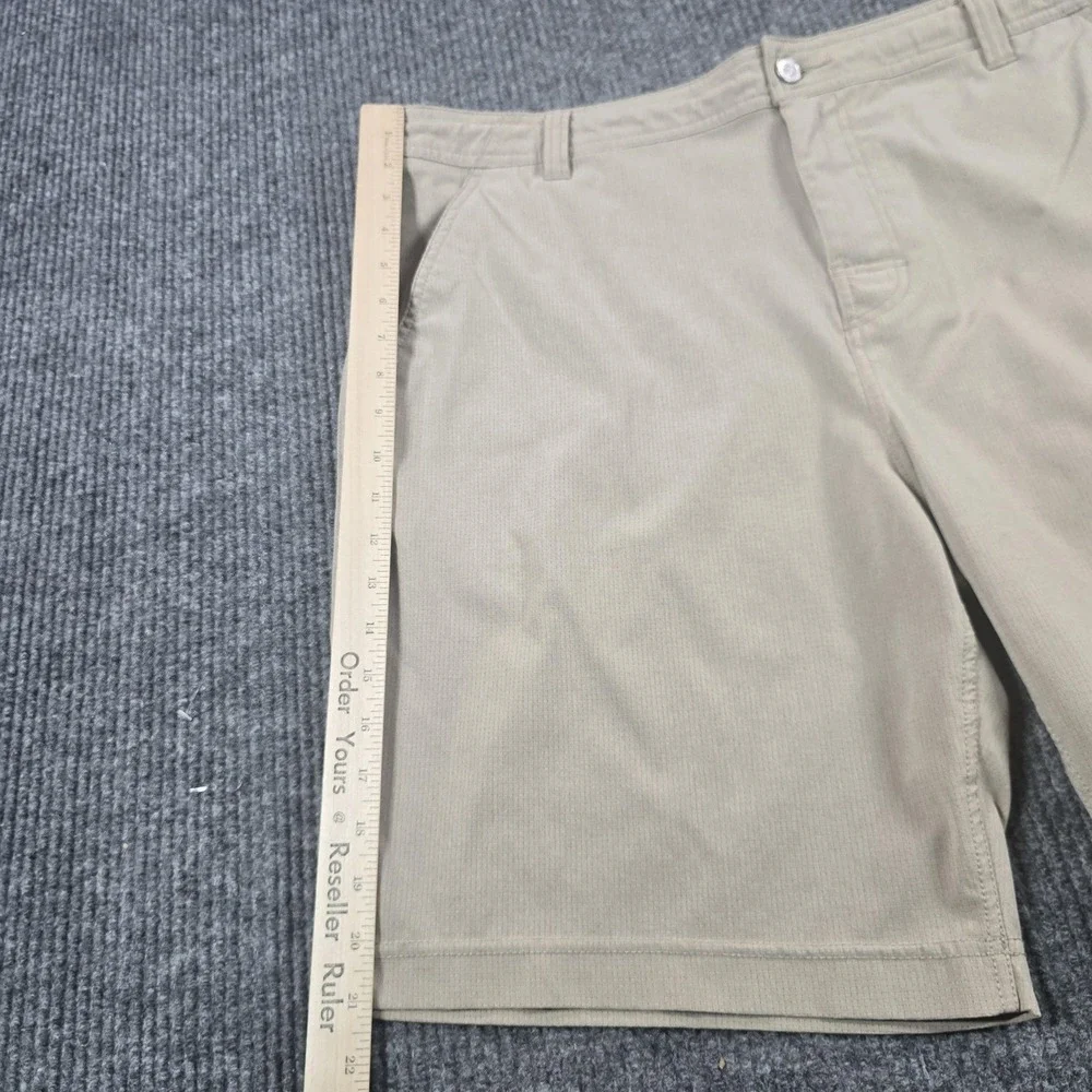 PrAna Shorts Mens 40 Beige Microfiber Chino Stretch Drawstring 8 Inseam Summer